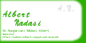 albert nadasi business card